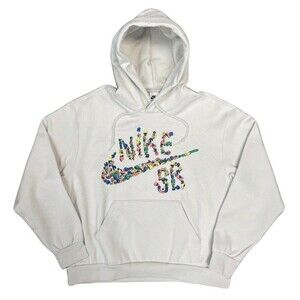New Nike SB Graphic Skate Sugar High Hoodie Light Bone Men's Size Medium